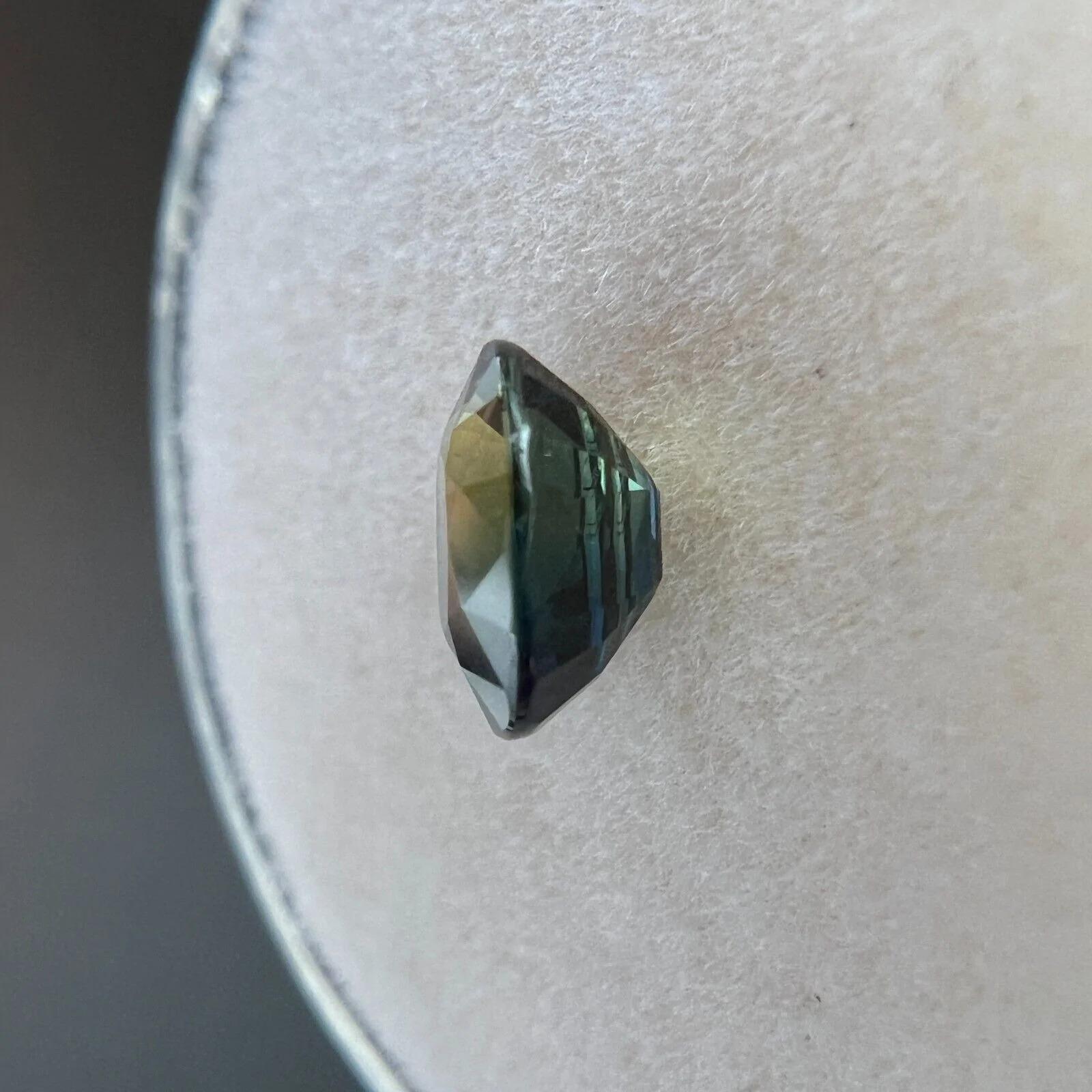 Rare 1.26ct GIA Certified Parti Colour Thai Sapphire Blue Green Yellow Untreated For Sale 4