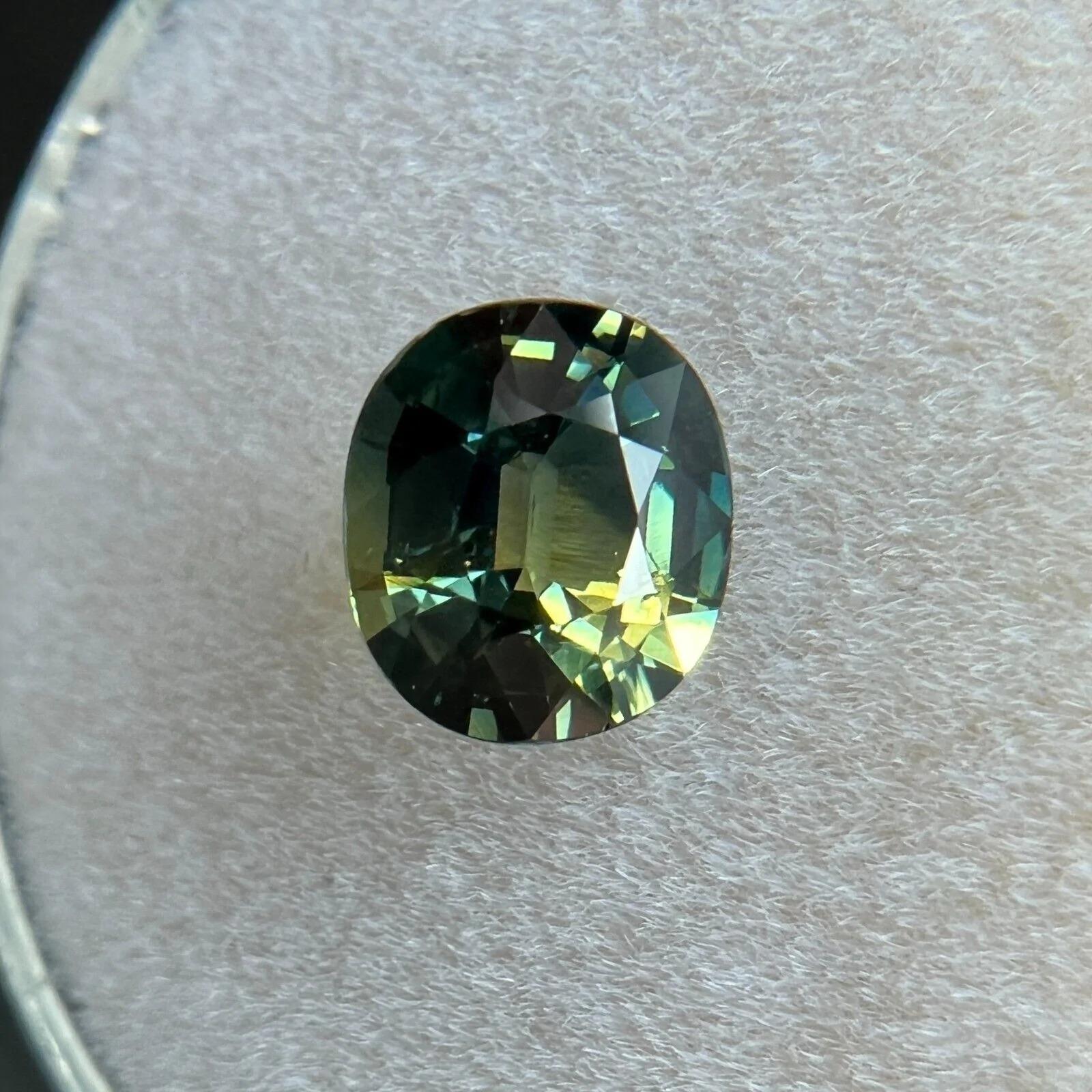 Rare 1.26ct GIA Certified Parti Colour Thai Sapphire Blue Green Yellow Untreated For Sale 1