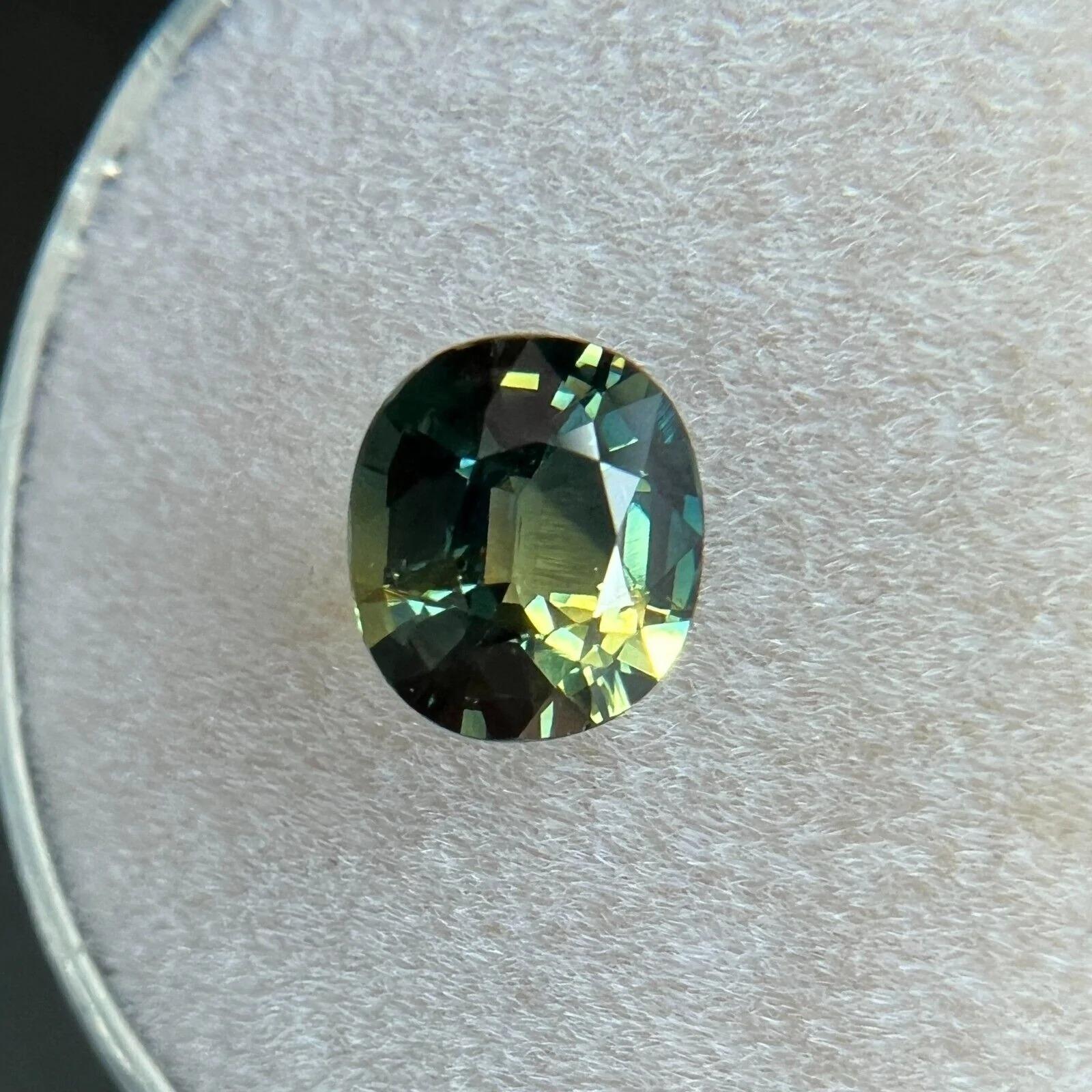 Rare 1.26ct GIA Certified Parti Colour Thai Sapphire Blue Green Yellow Untreated For Sale 4