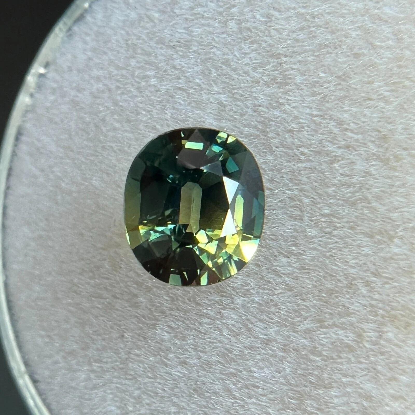 Rare 1.26ct GIA Certified Parti Colour Thai Sapphire Blue Green Yellow Untreated For Sale 5