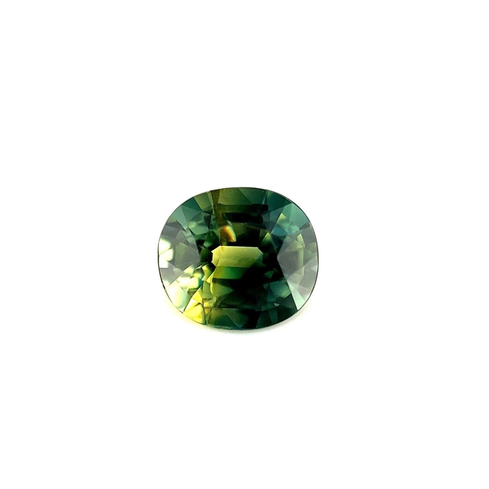 Raro zafiro tailandés de 1,26 ct certificado por la GIA de color parcial azul verde amarillo sin tratar en venta