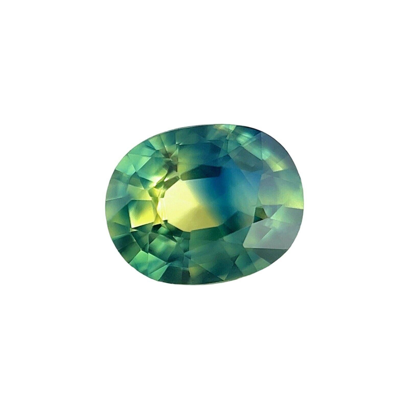 GIA Certified Untreated Yellow Blue Bi Colour Sapphire Gemstone.

1.33 Carat natural sapphire with a unique yellow blue bi colour effect. Very rare and stunning to see. Beautiful central colour split on this stone.
This sapphire also has excellent