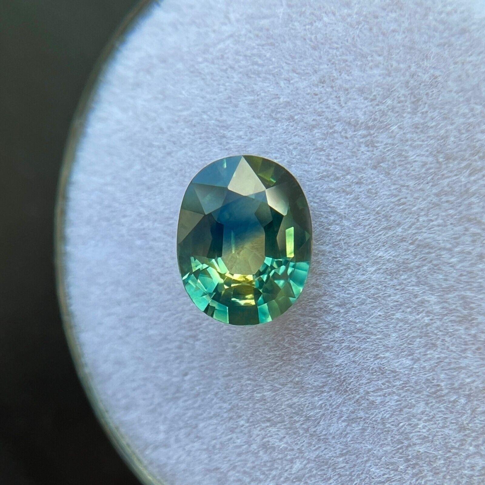 Women's or Men's Rare 1.32Ct Bi Colour Sapphire Gia Certified Australian Untreated Oval Cut For Sale