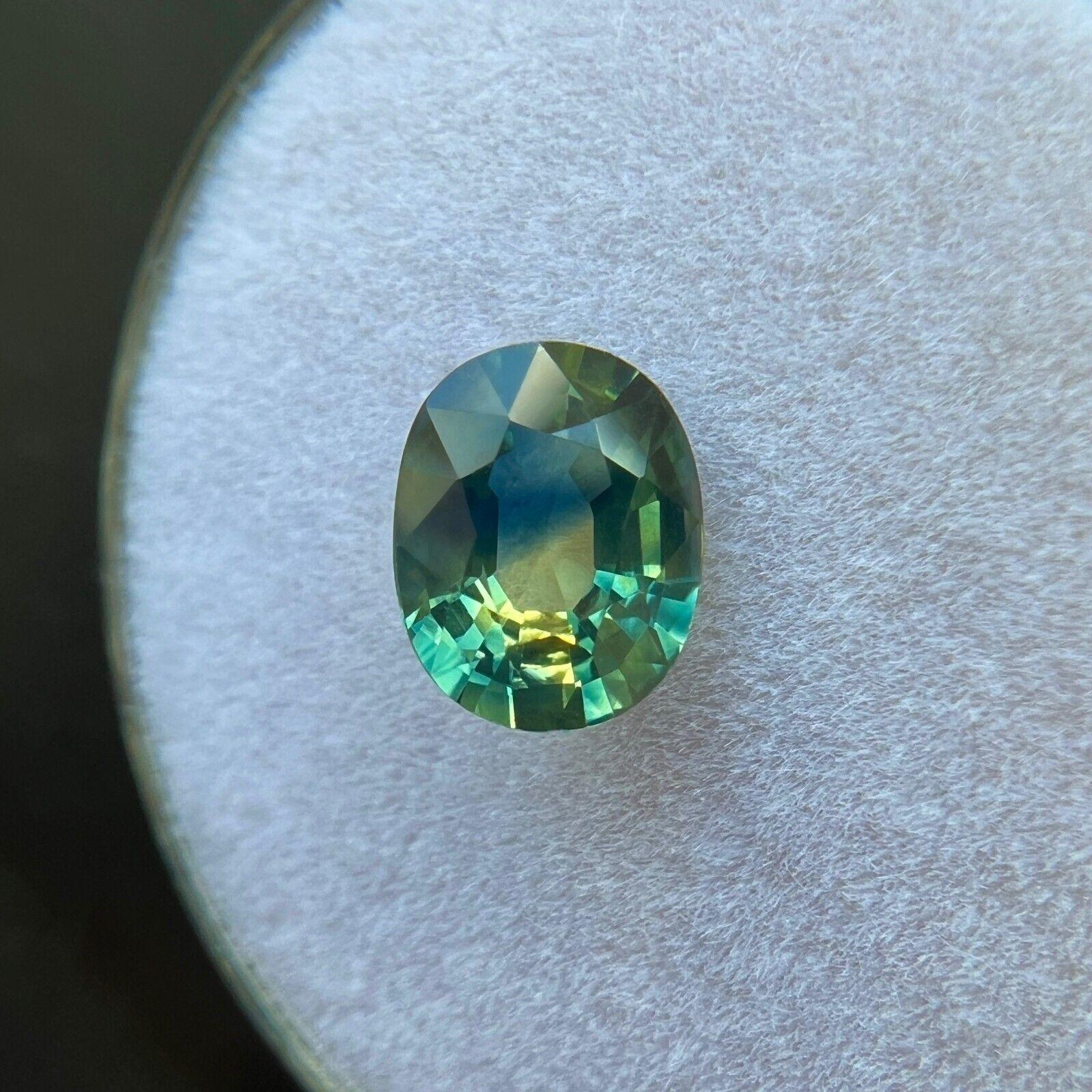 Rare 1.32Ct Bi Colour Sapphire Gia Certified Australian Untreated Oval Cut For Sale 2