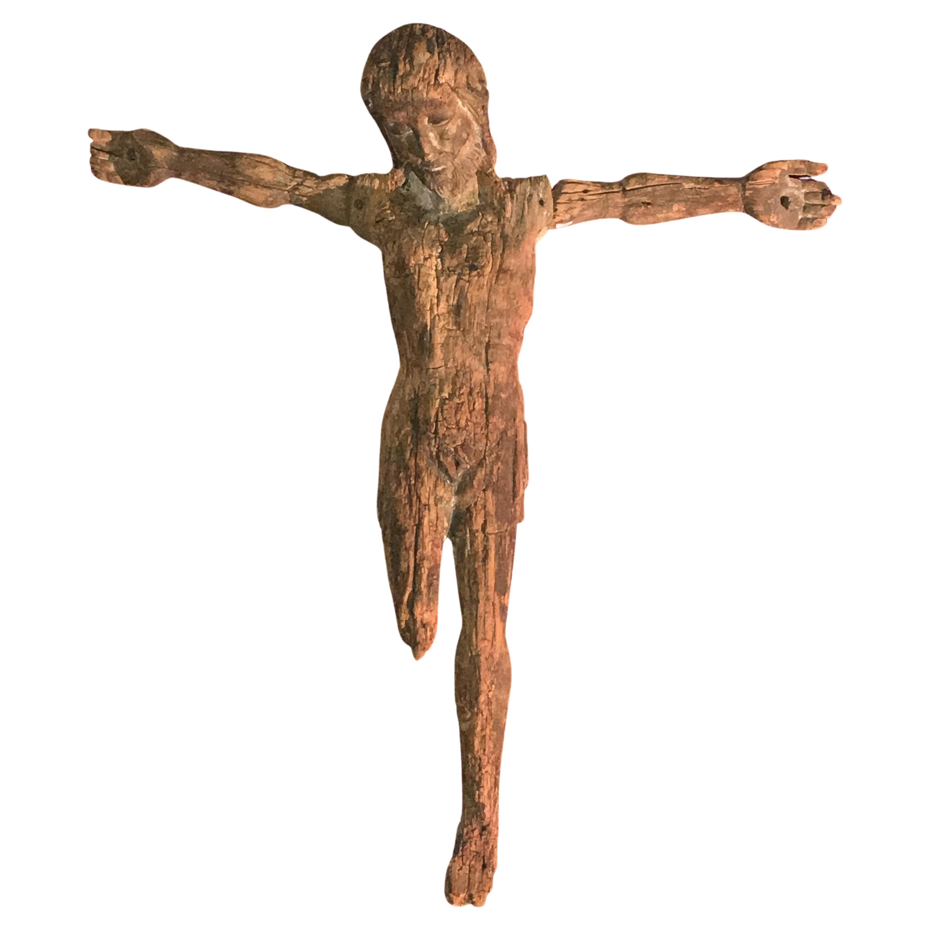 Rare Christ en croix du 13ème siècle