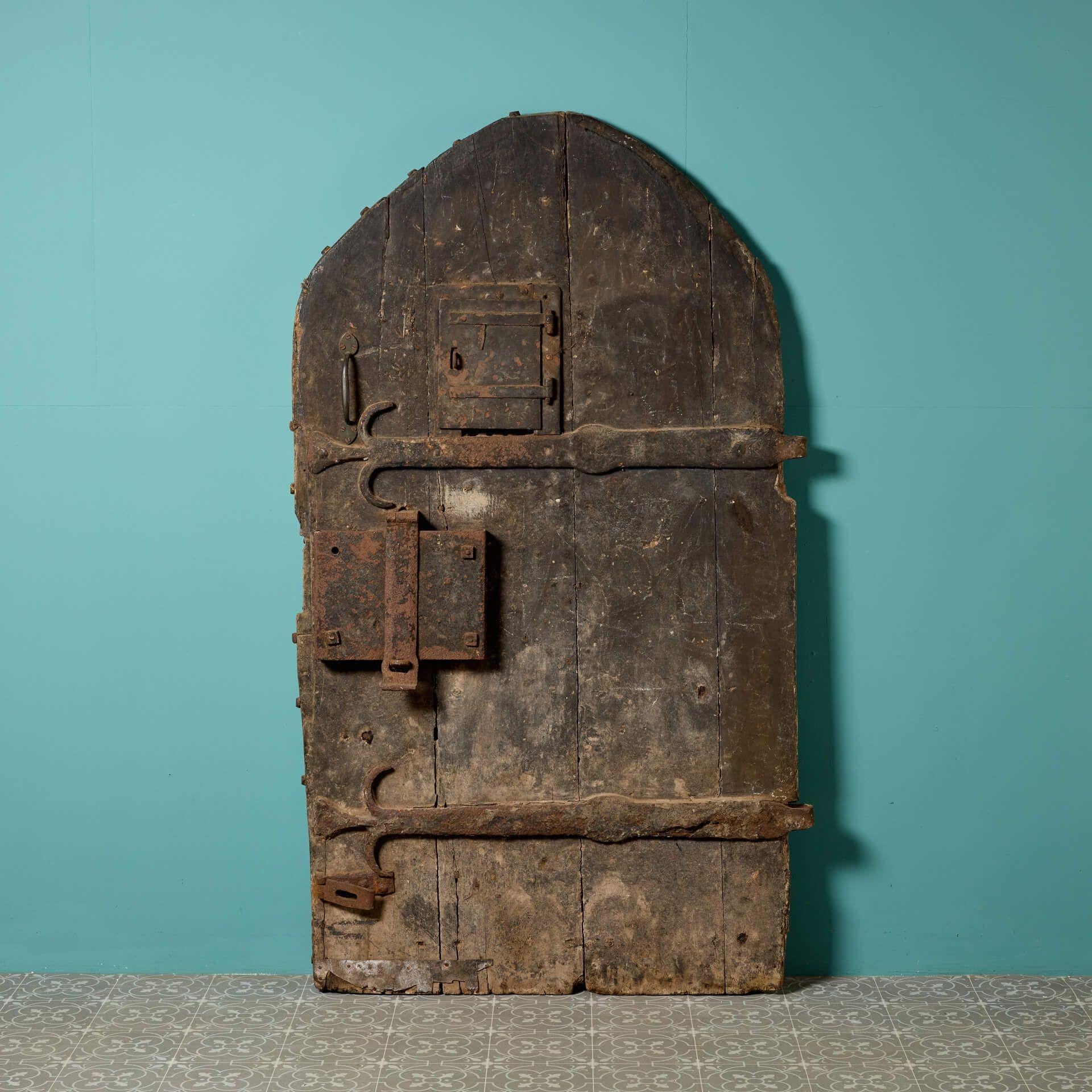 Rare 13th Century Medieval English Oak Door For Sale 2