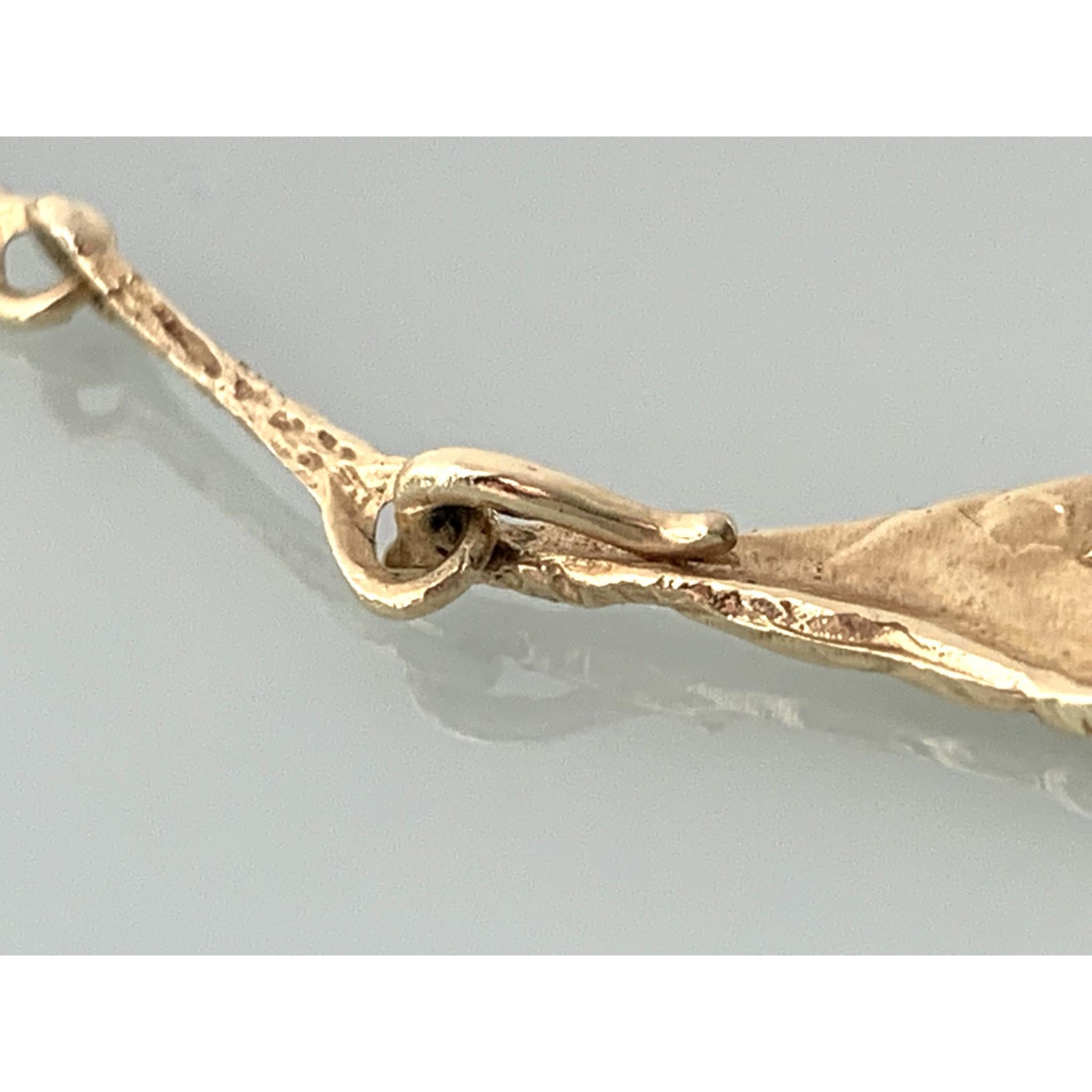 Seltene dänische brutalistische 14 Karat Gold-Halskette  im Angebot 2