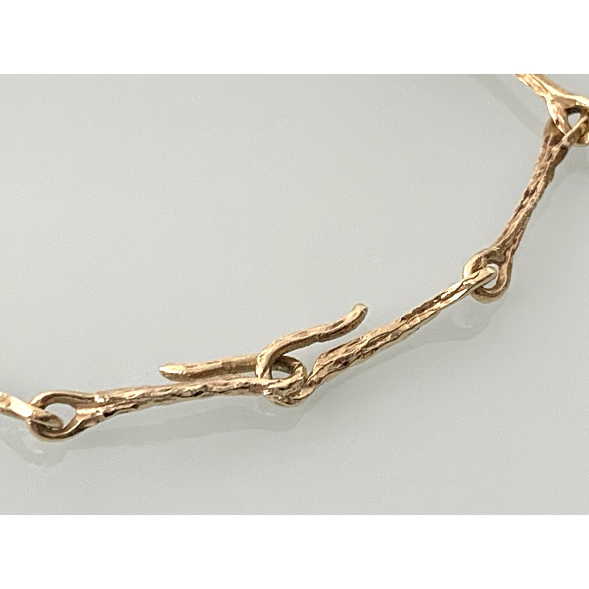Women's Rare 14 Carat Gold Danish Brutalist Necklace  For Sale