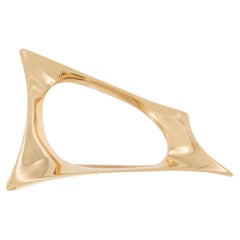 Seltene Brosche von Russell Seacrest aus 14 Karat Gelbgold aus der Zeit der Moderne