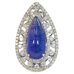 Rare 14.35 Carat Tanzanite 2.476 Carat Diamond Filigree Statement Cocktail Ring