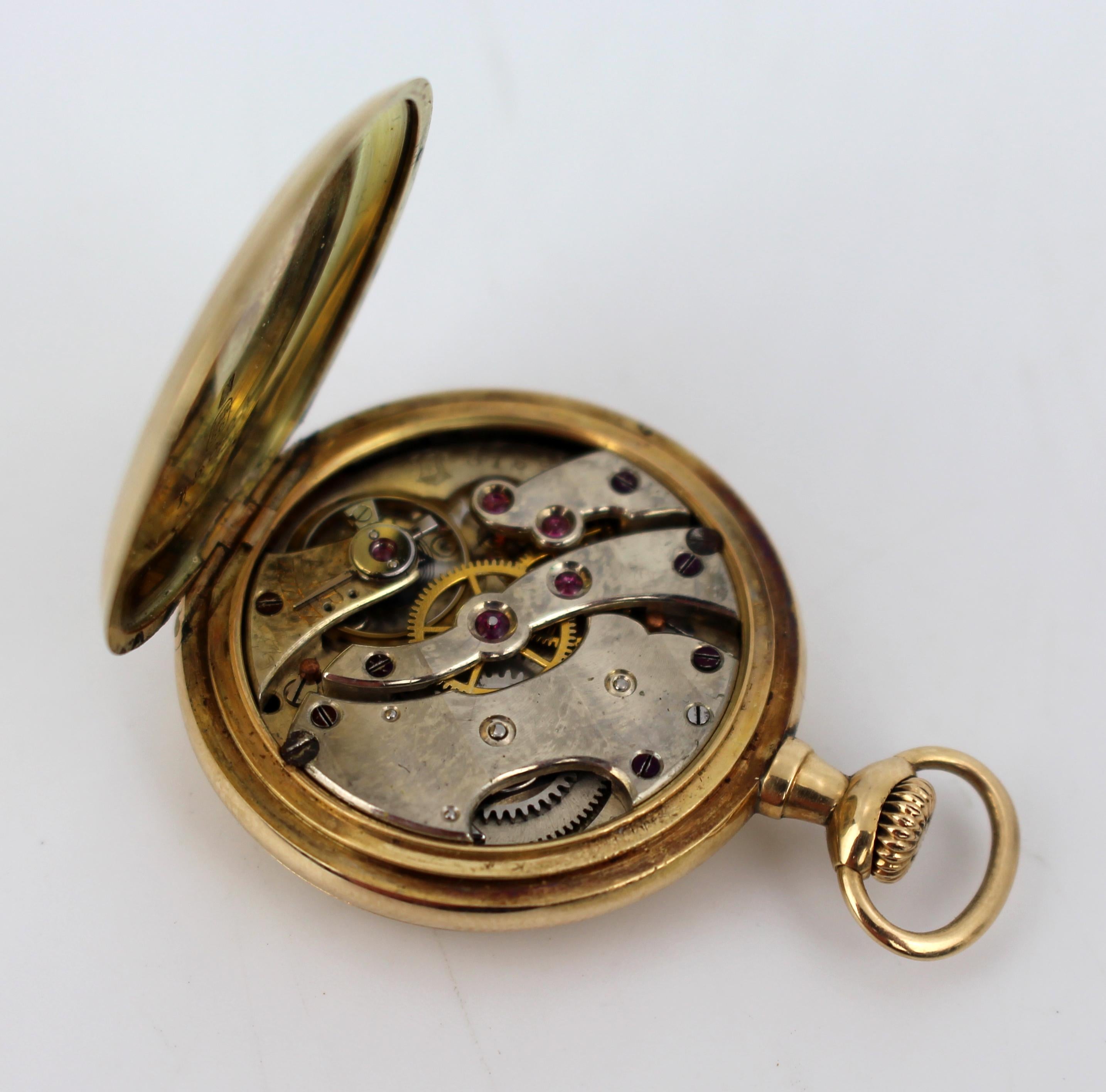 Rare montre de poche en or 14ct par August Ericsson, St Petersburg, circa 1890 en vente 4