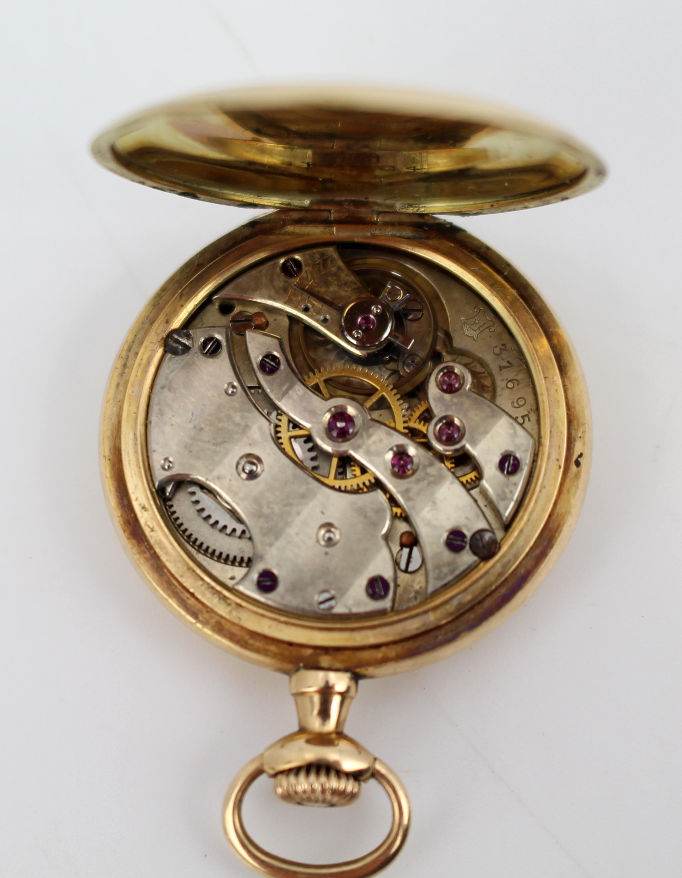 Rare montre de poche en or 14ct par August Ericsson, St Petersburg, circa 1890 en vente 5