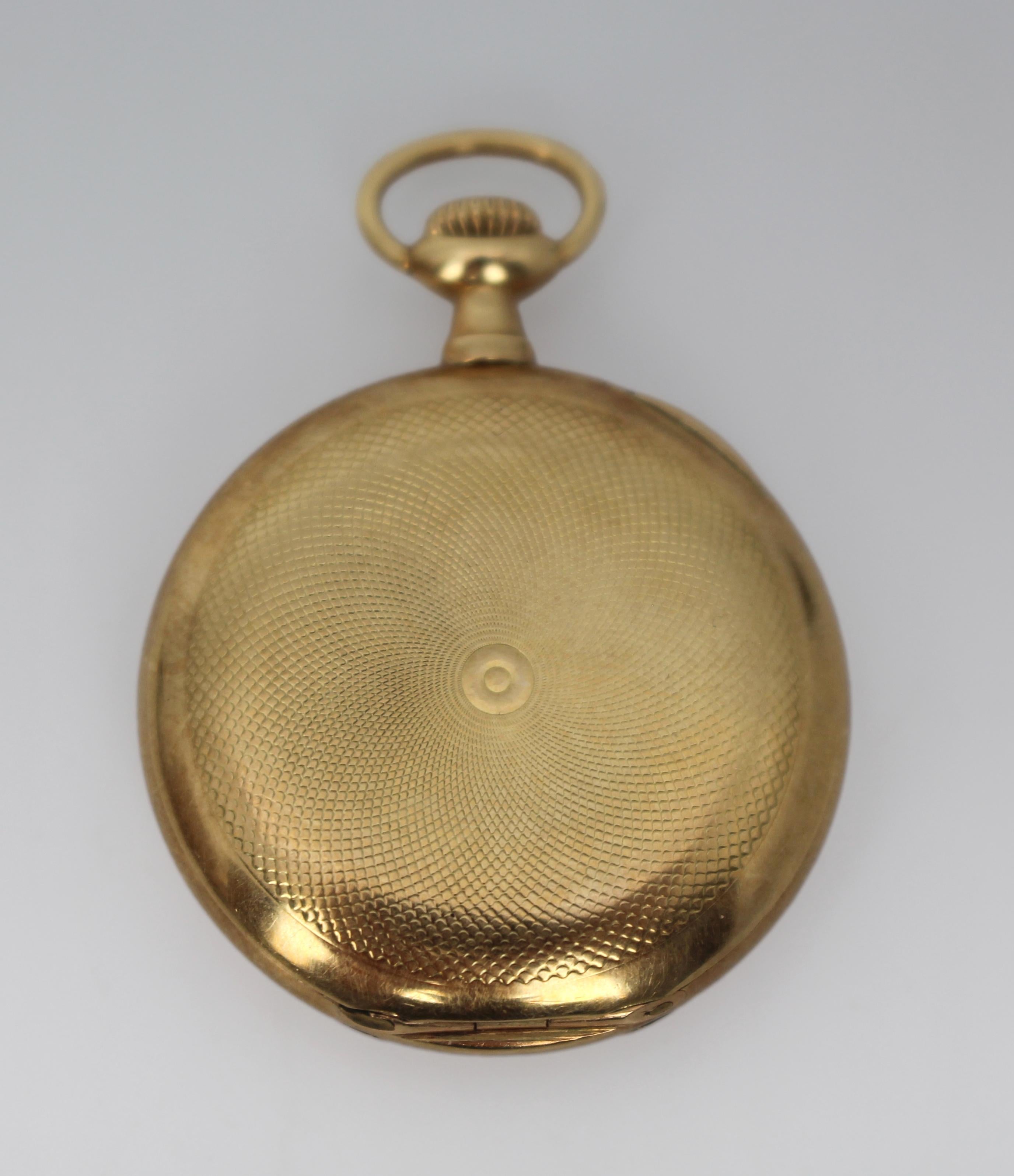 Rare montre de poche en or 14ct par August Ericsson, St Petersburg, circa 1890 en vente 2