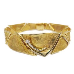 Rare 14k Gold/diamond Vintage Ole Lyngaard Bracelet 1950's