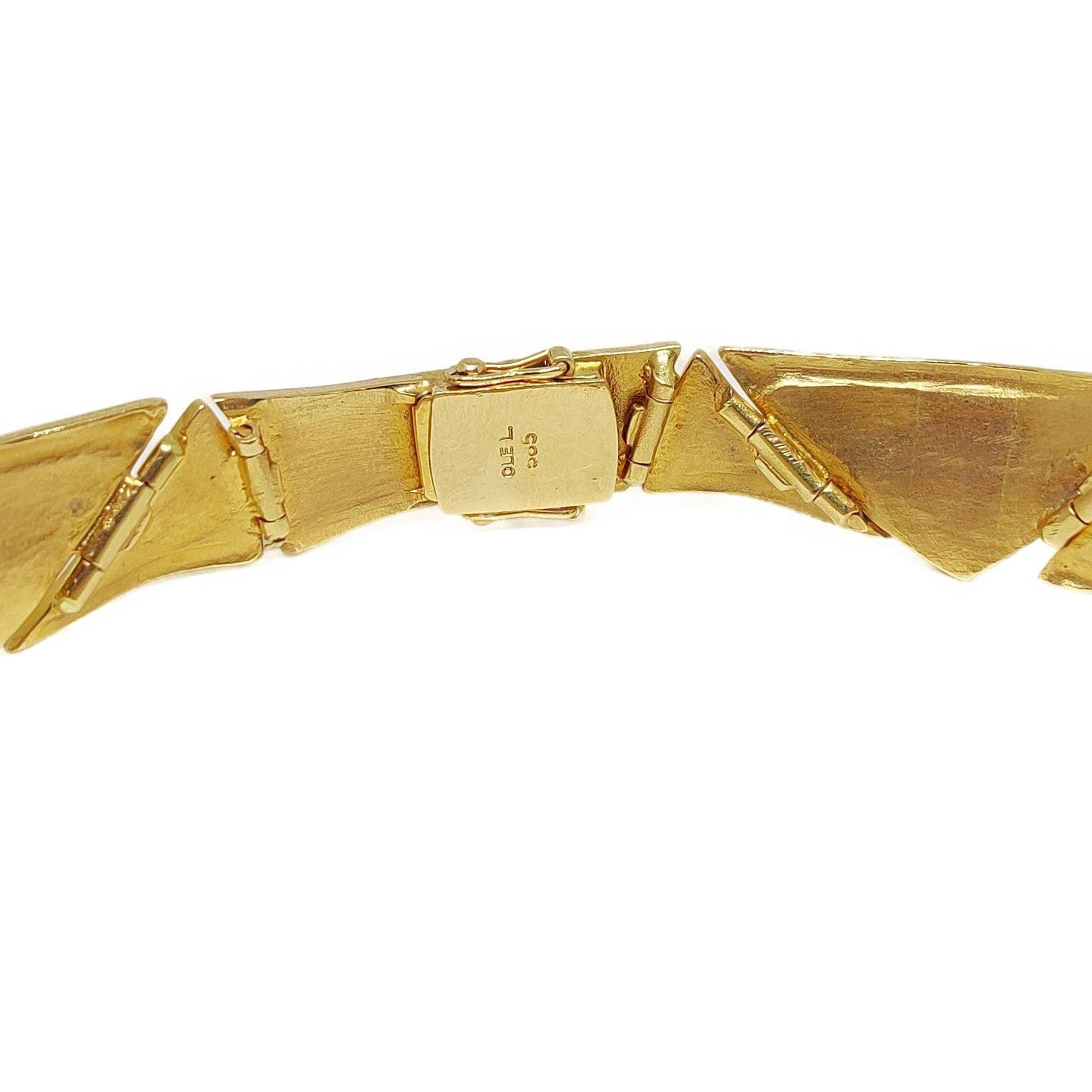 Rare 14k Gold/diamond Vintage Ole Lyngaard Bracelet 1950's For Sale 3