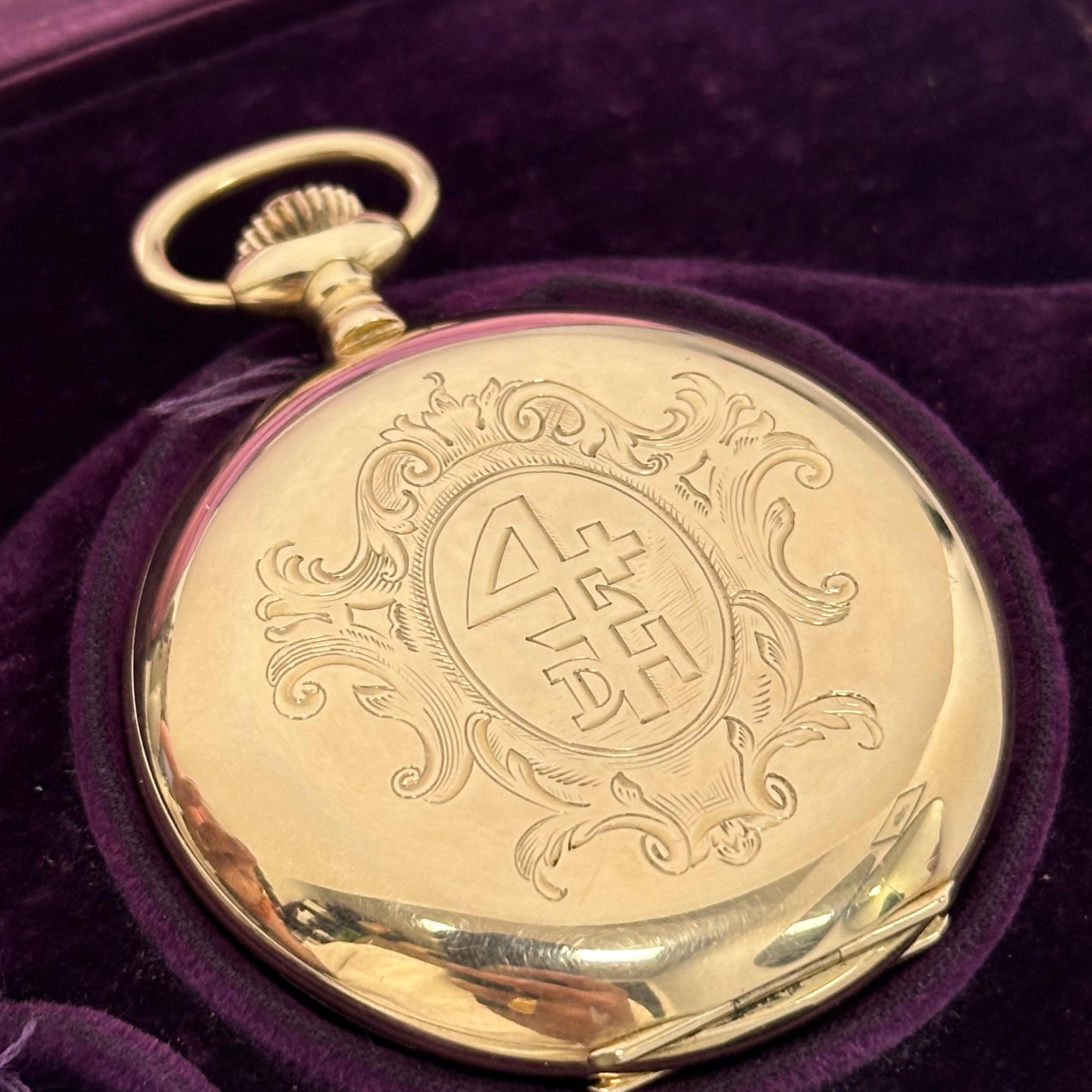 Rare 14k Pocket Watch J.Assmann Glassutte from 1890 For Sale 6