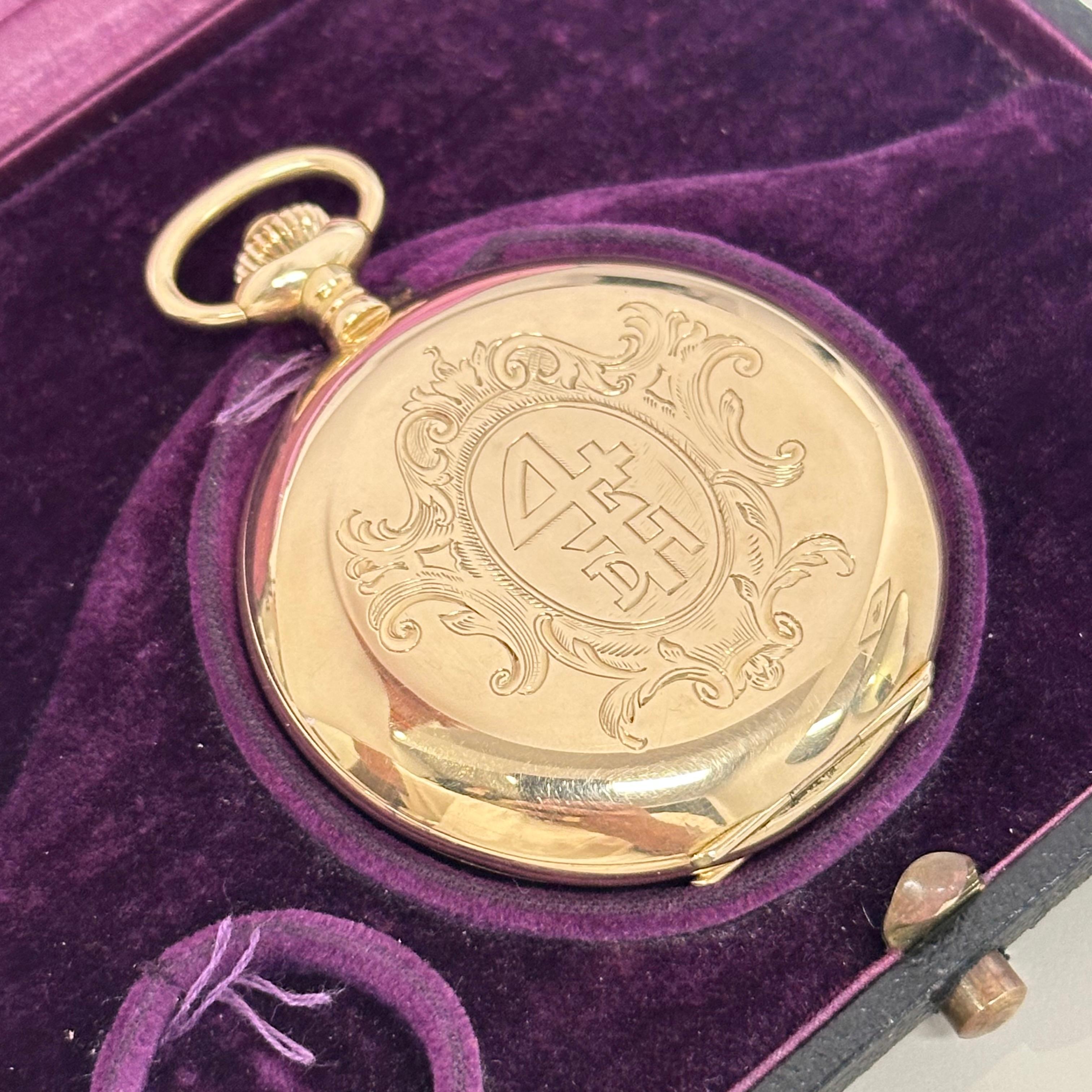 Rare 14k Pocket Watch J.Assmann Glassutte from 1890 For Sale 7