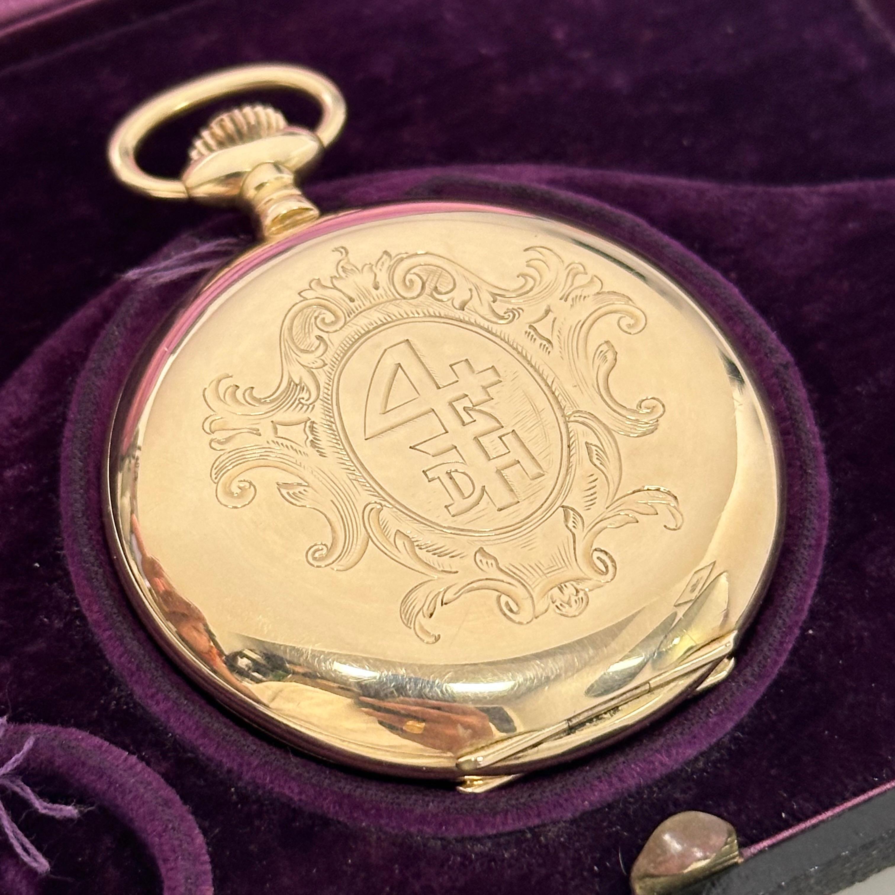 Rare 14k Pocket Watch J.Assmann Glassutte from 1890 For Sale 8