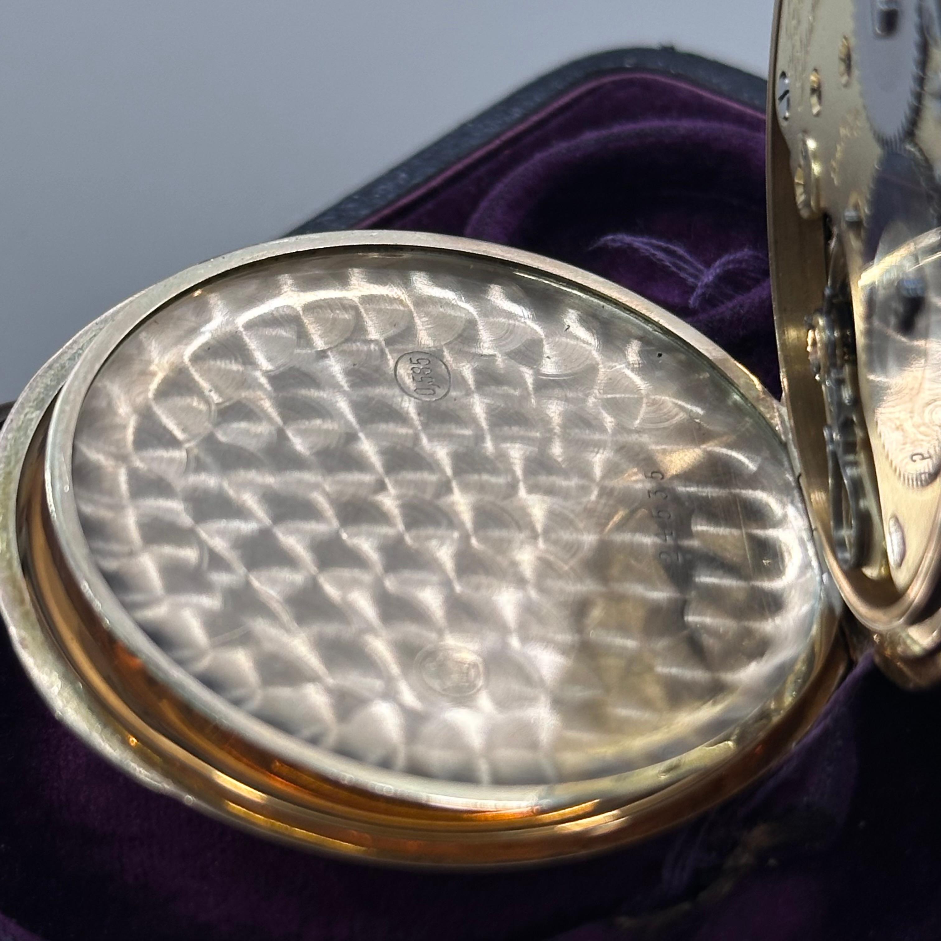 Women's or Men's Rare 14k Pocket Watch J.Assmann Glassutte from 1890 For Sale