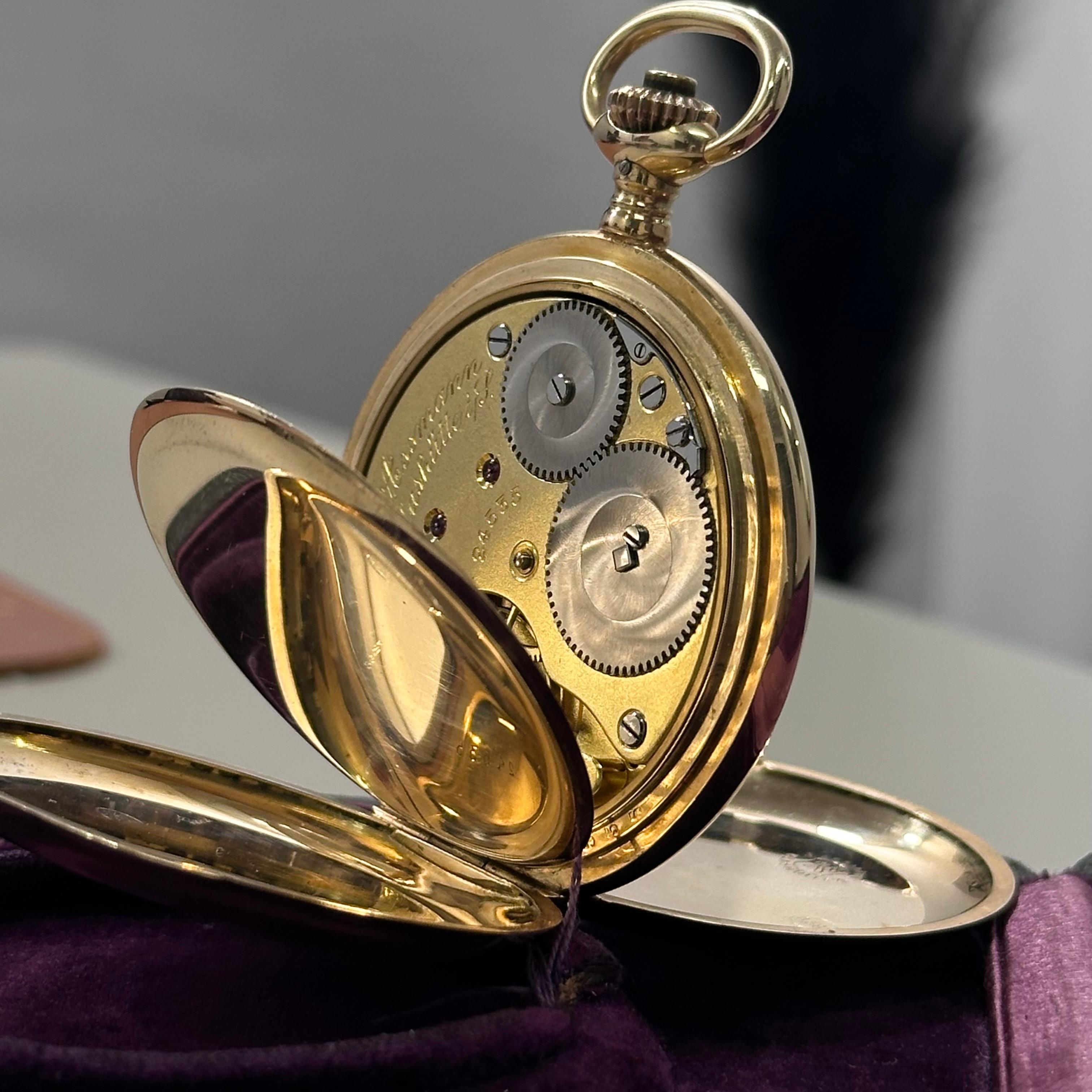 Rare 14k Pocket Watch J.Assmann Glassutte from 1890 For Sale 1