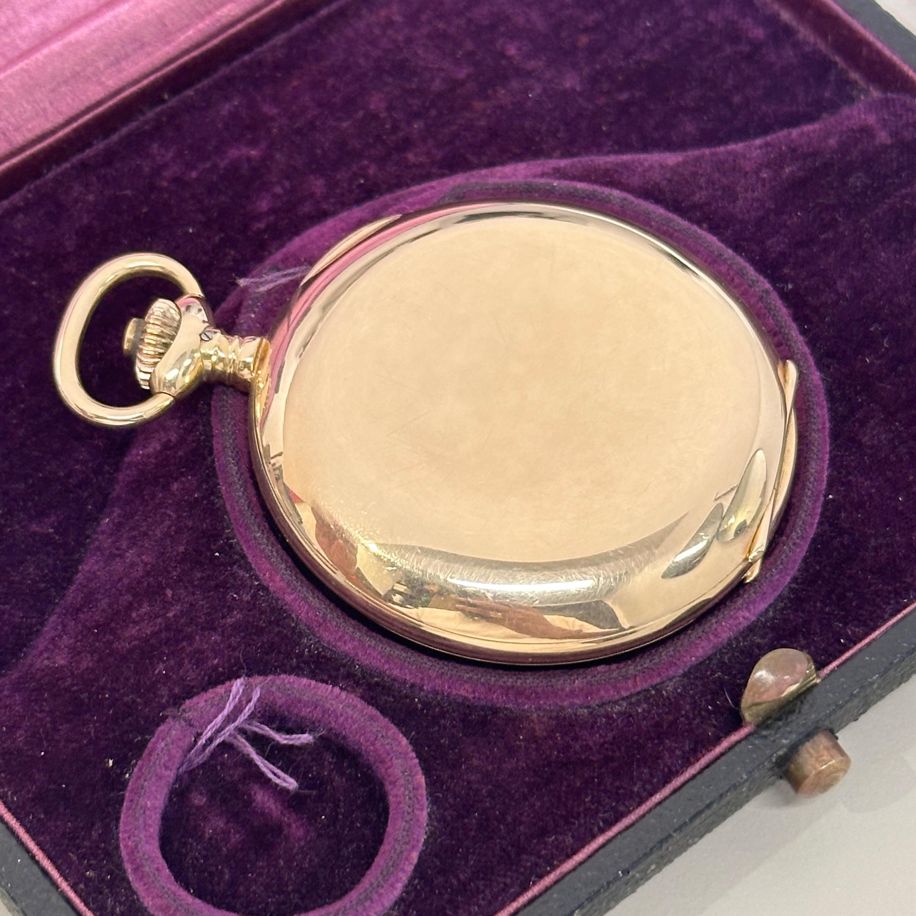 Rare 14k Pocket Watch J.Assmann Glassutte from 1890 For Sale 5