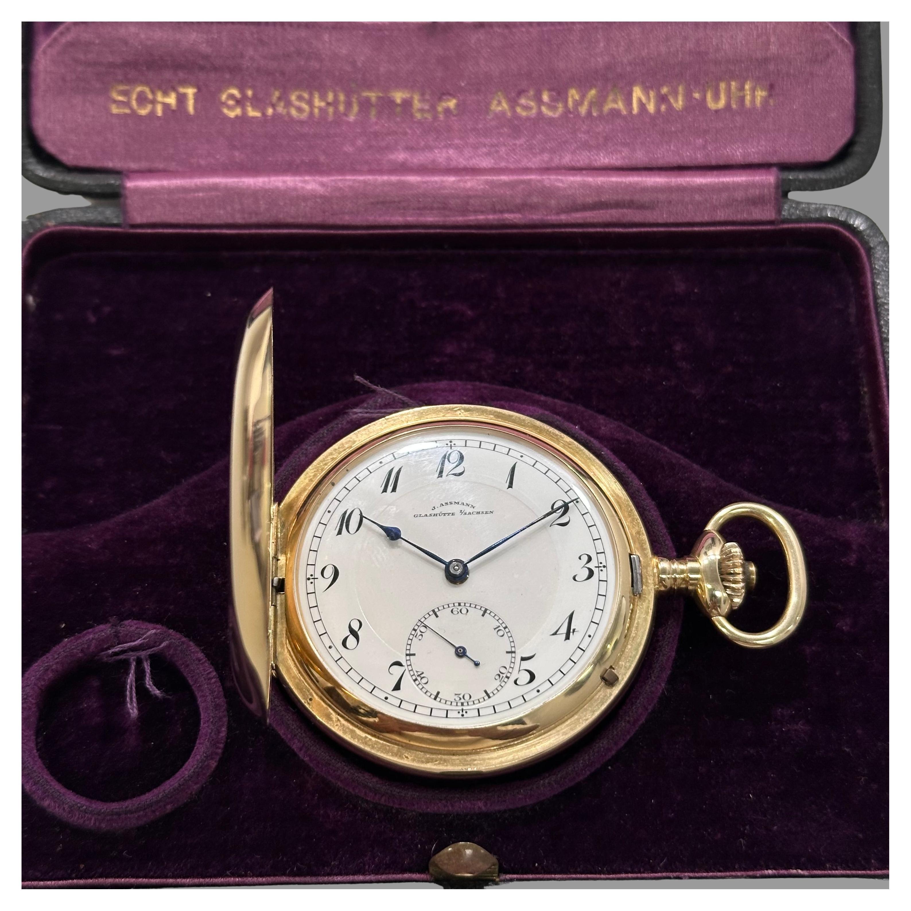 Rare 14k Pocket Watch J.Assmann Glassutte from 1890