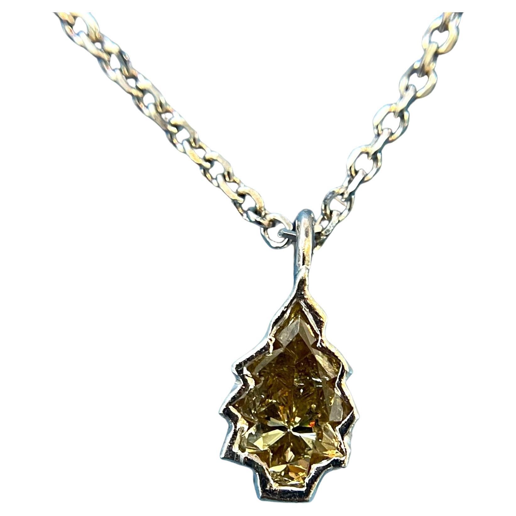 Rare 14K White Gold Diamond Christmas Tree Pendant For Sale