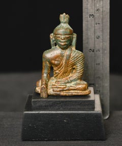 Rare 14th-15thC Sri Lankan Solid Cast Buddha Originally One Of A Set Of 8