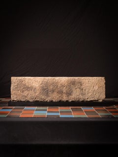 Rare 14th century sandstone panel with five Buddha statues from India