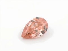 Diamant naturel rare de 1,55 ct, de couleur rose orangé intense « Fancy », certifié GIA, taille poire, pureté SI2