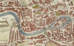 Rare 1572 Map of Ancient Rome with Monuments by Ligorio, Braun & Hogenberg