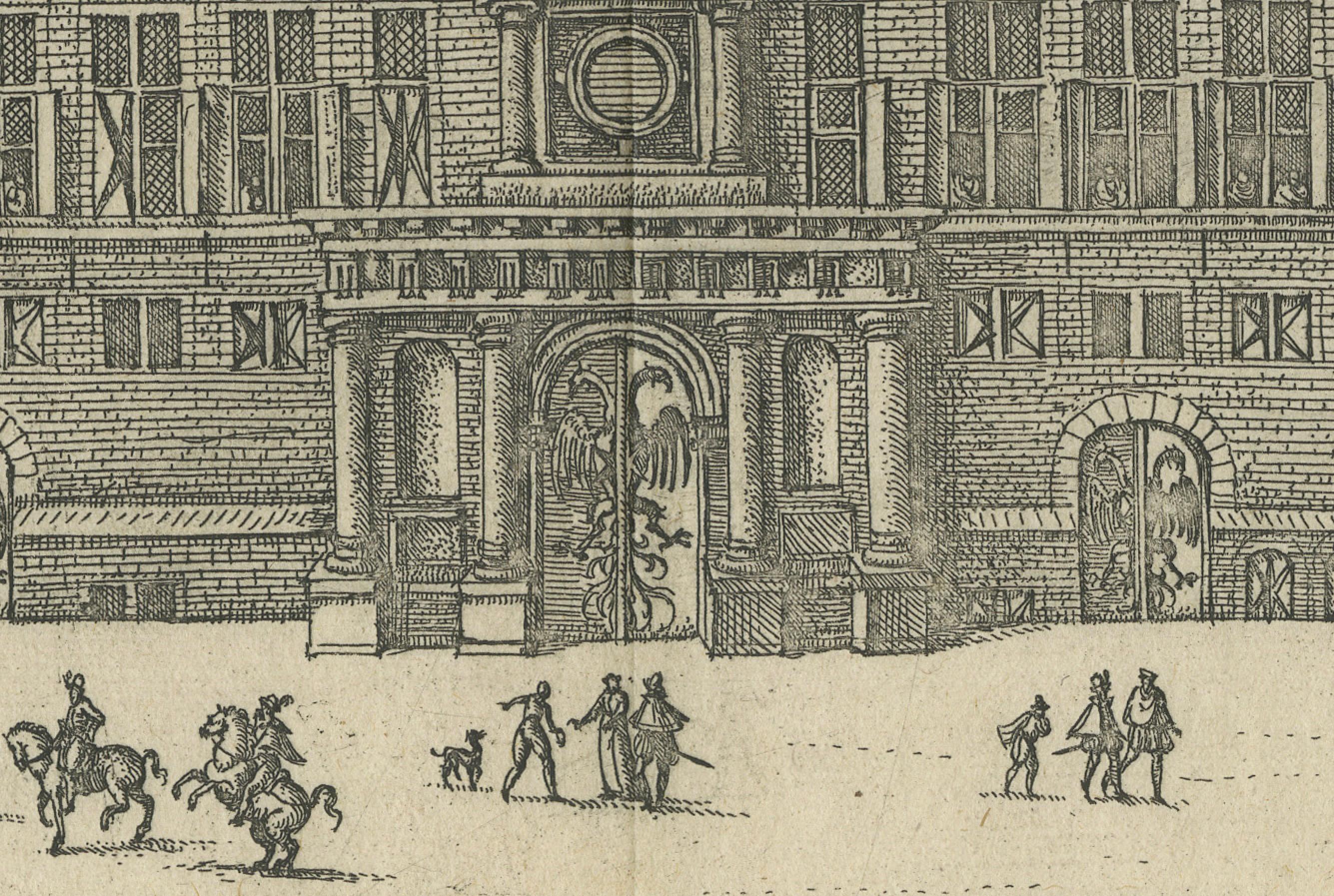Rara incisione in rame del 1582 della Casa Anseatica di Anversa di Guicciardini in vendita 1
