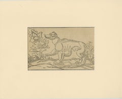 Rare 1592 Woodcut of Exotic Animal from Sebastian Münster's "Cosmographia"