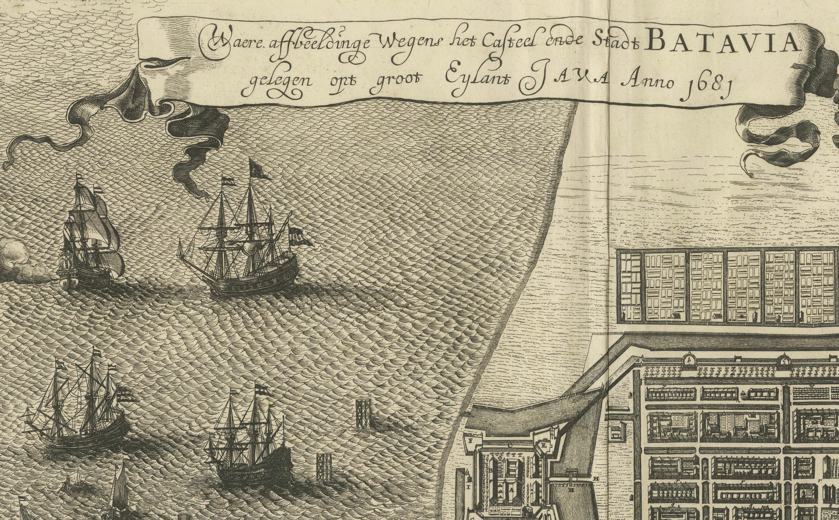 Seltene Karte von Batavia aus dem Jahr 1681: Detaillierte holländische Kartographie der Kolonialzeit, 1681 (Papier) im Angebot