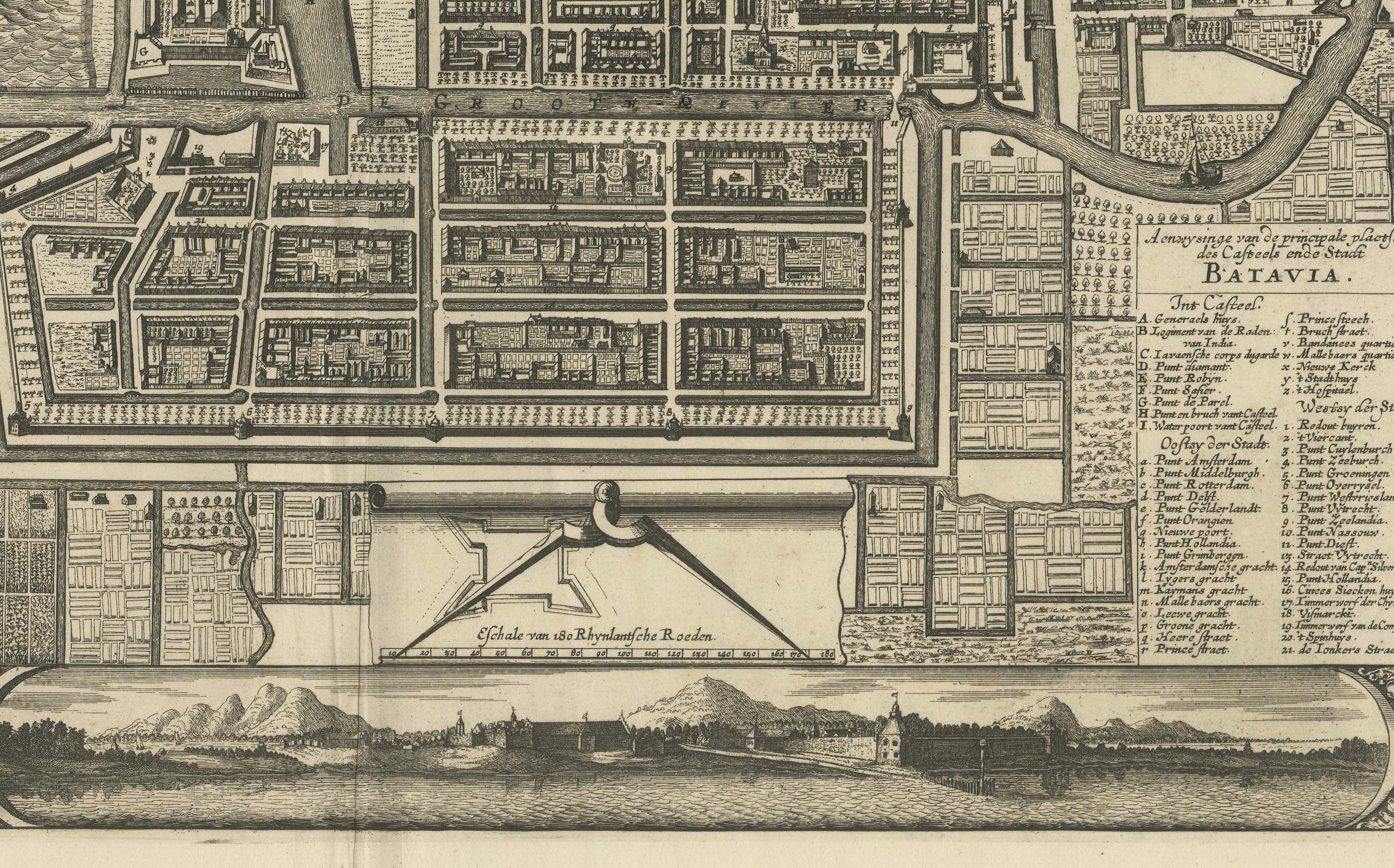 Seltene Karte von Batavia aus dem Jahr 1681: Detaillierte holländische Kartographie der Kolonialzeit, 1681 im Angebot 1