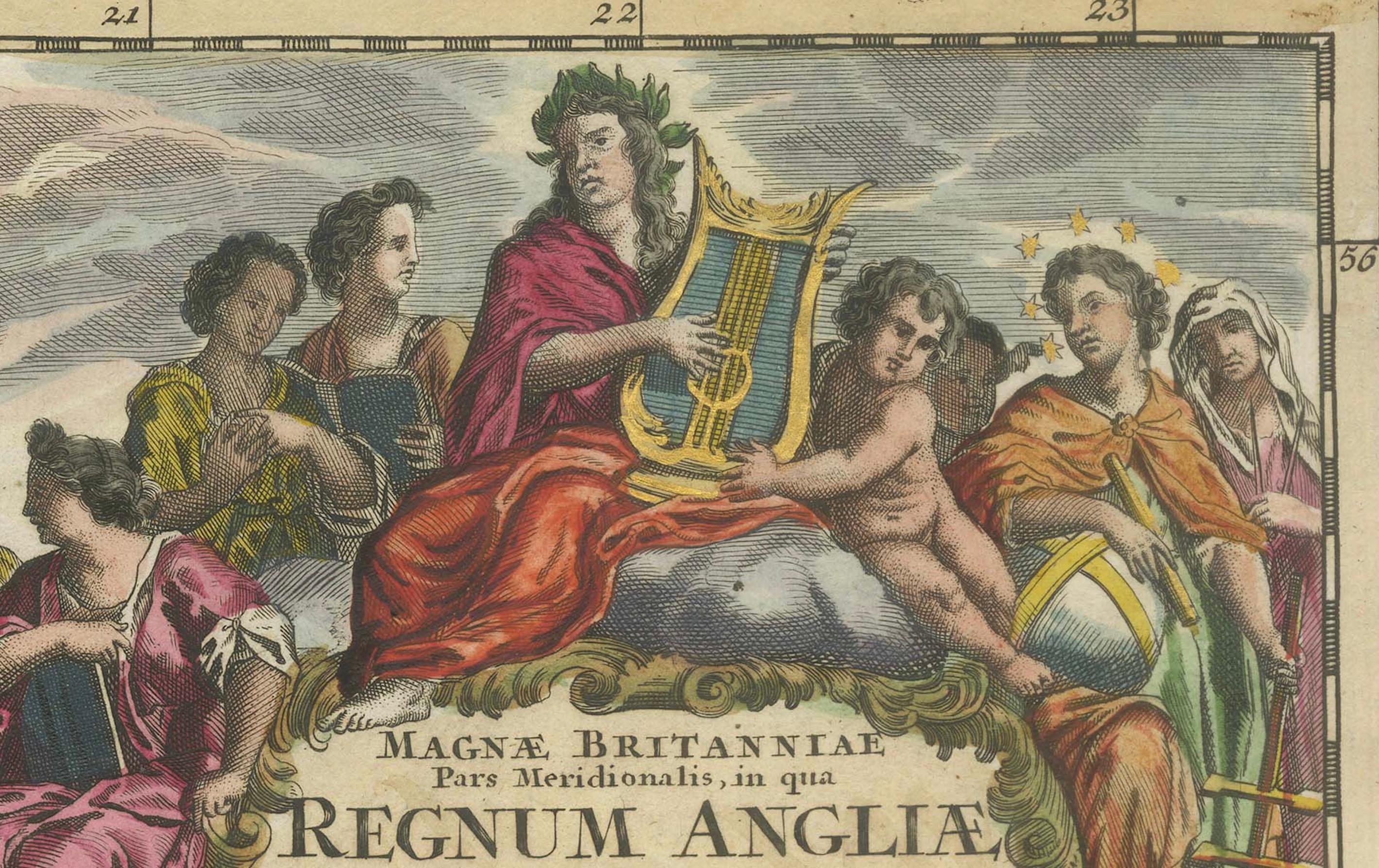Rare 1690 Map of England by Nicolaes Visscher II – Heptarchy Depicted For Sale 3