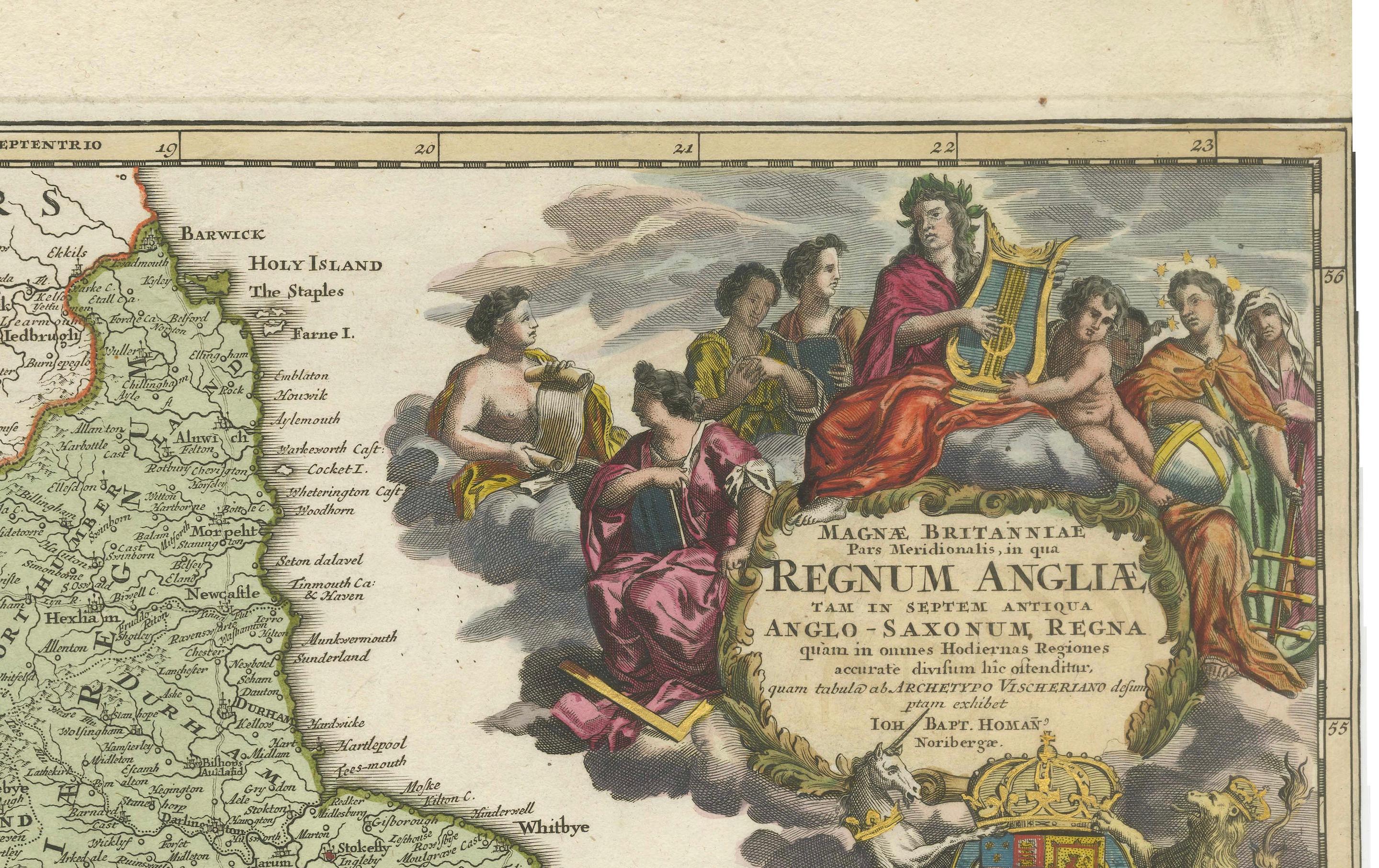 Rare 1690 Map of England by Nicolaes Visscher II – Heptarchy Depicted For Sale 4