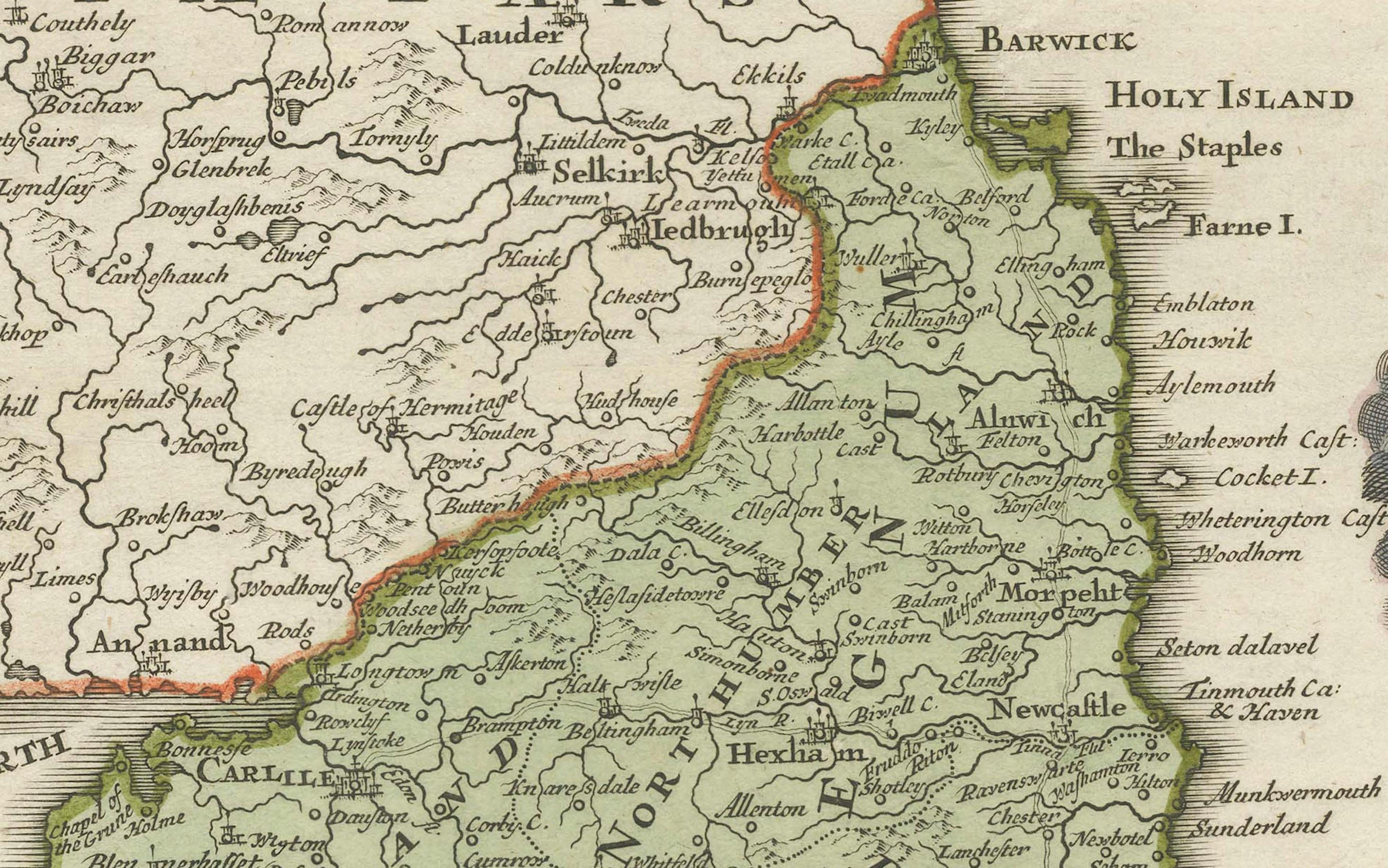 Dutch Rare 1690 Map of England by Nicolaes Visscher II – Heptarchy Depicted For Sale