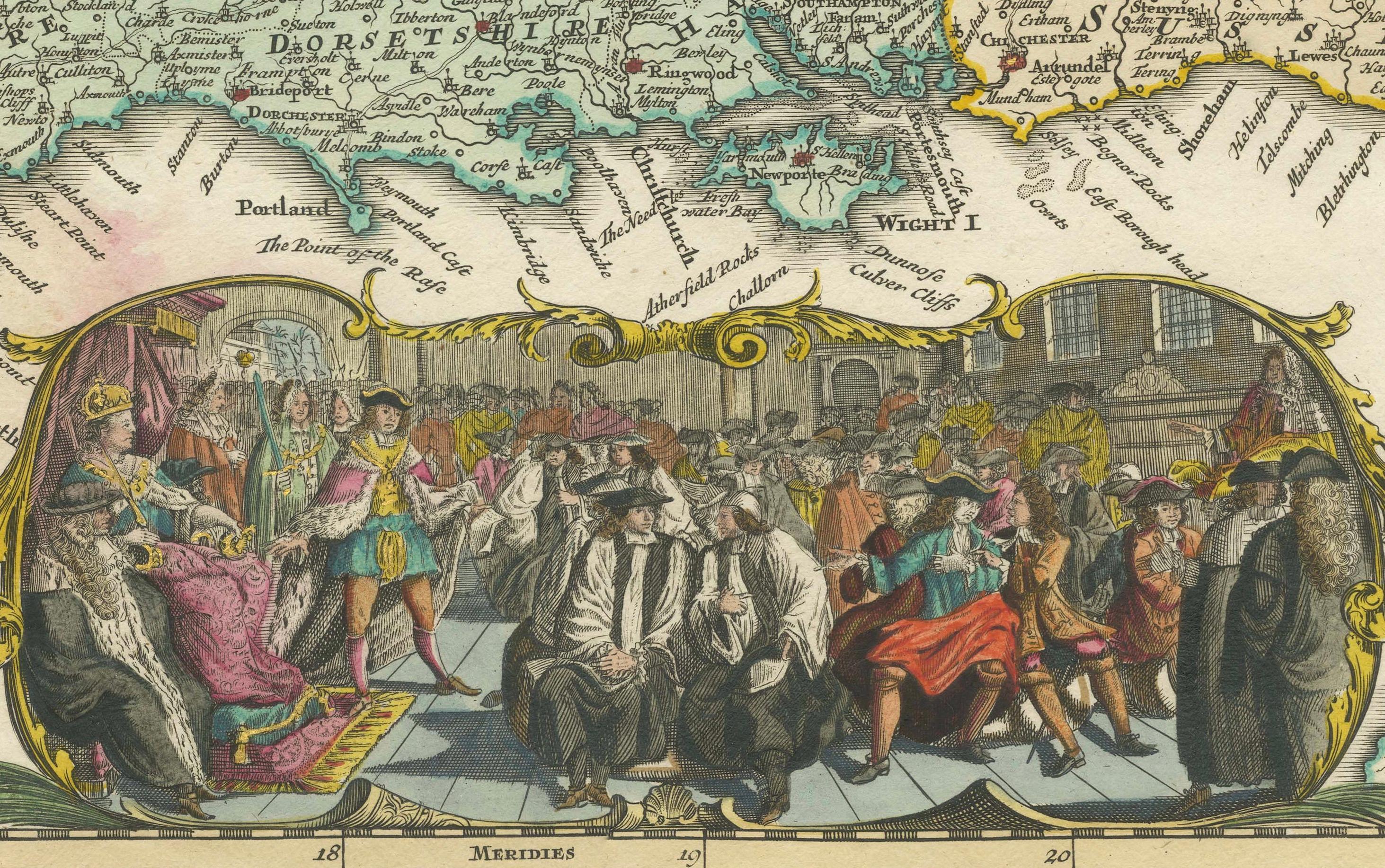 17th Century Rare 1690 Map of England by Nicolaes Visscher II – Heptarchy Depicted For Sale