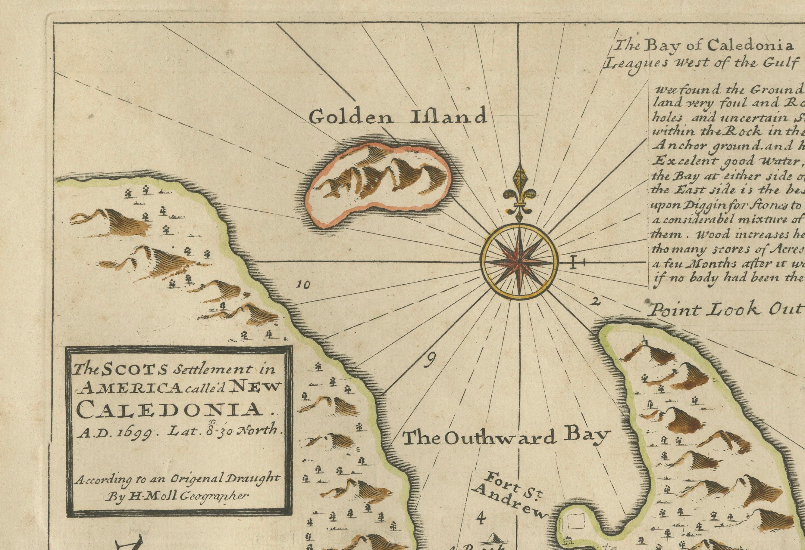 Rare 1699 Map of the Failed Scottish Colony of Caledonia in Panama

This scarce and historically fascinating map, titled 'The Scots Settlement in America or New Caledonia A.D. 1699', documents the short-lived and ill-fated Scottish attempt to