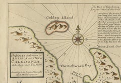 Rare 1699 Map of the Failed Scottish Colony of Caledonia in Panama