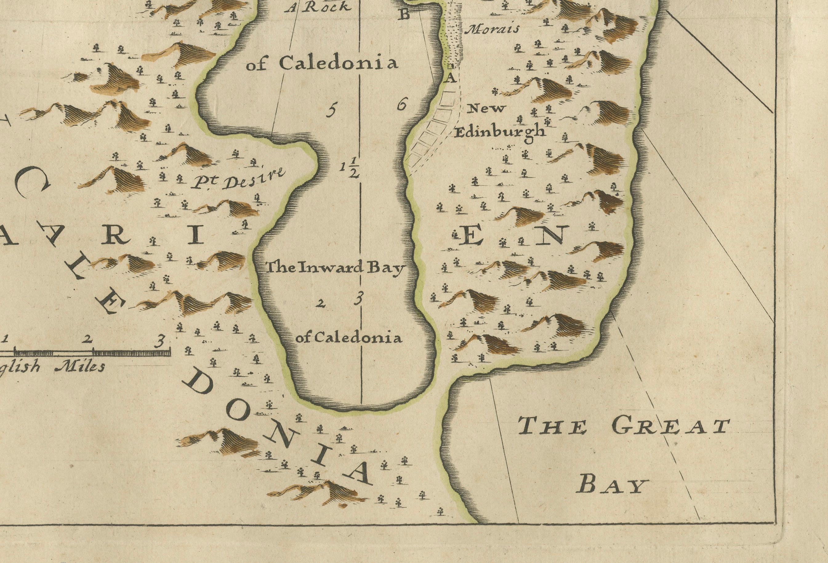 English Rare 1699 Map of the Failed Scottish Colony of Caledonia in Panama For Sale