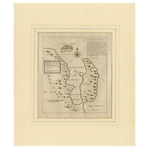 Rare 1699 Map of the Failed Scottish Colony of Caledonia in Panama