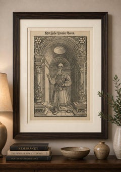 Rare 16th Century Biblical Woodcut of Aaron the High Priest, c.1560–1580