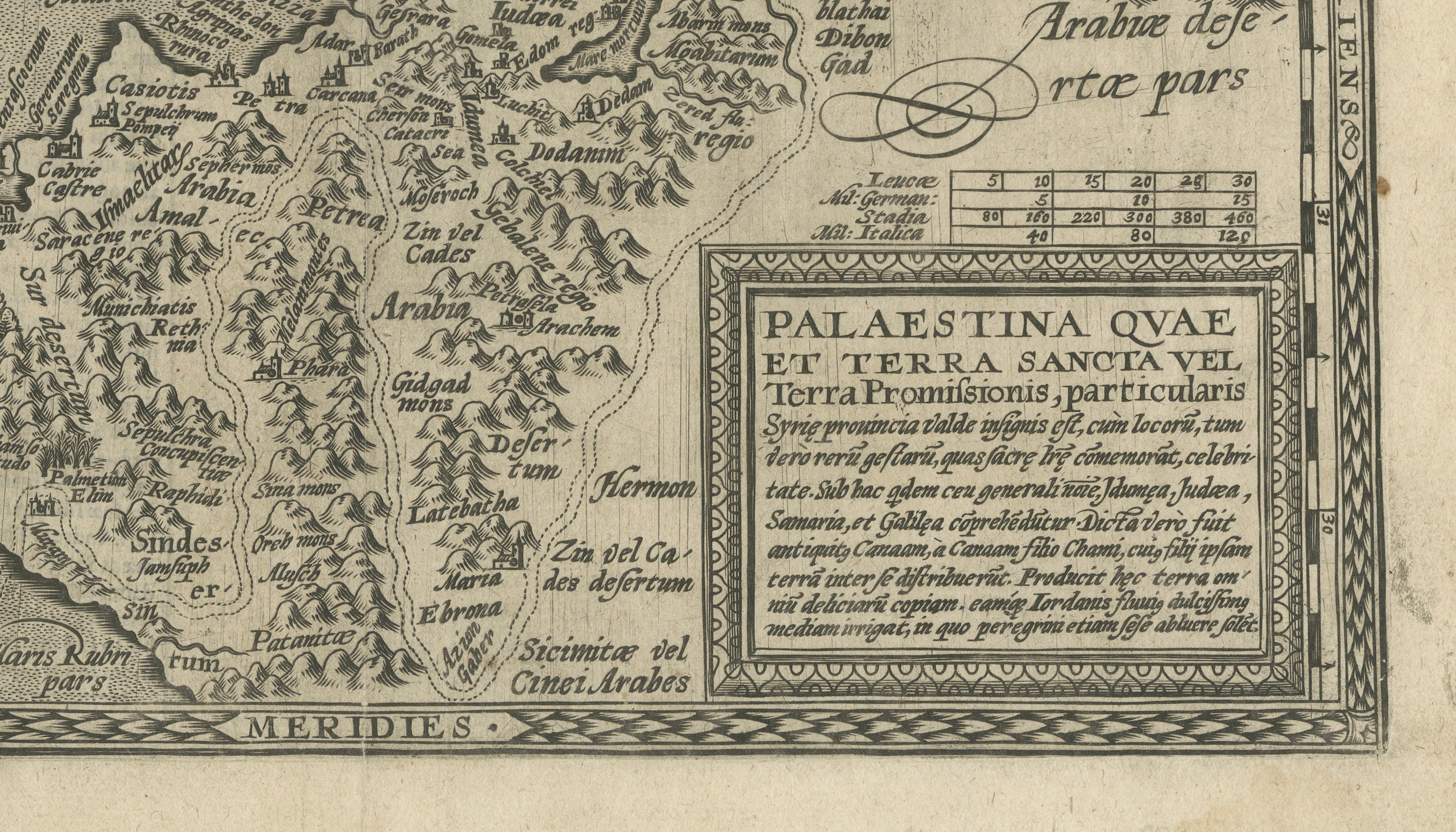 Rare 16th Century Map of the Holy Land and Palestine by Matthias Quad, ca.1599