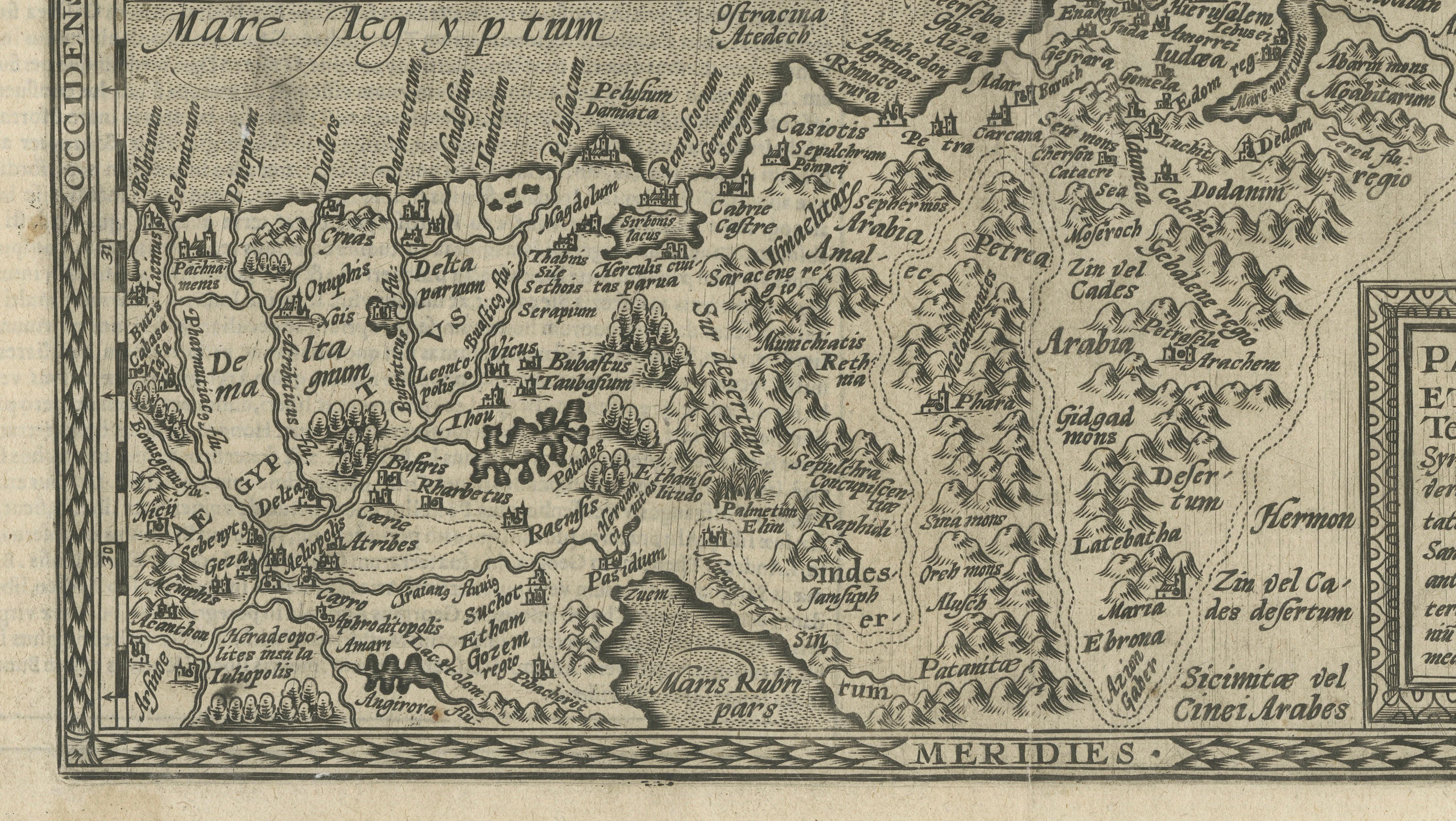 Rare 16th Century Map of the Holy Land and Palestine by Matthias Quad, ca.1599