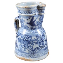 An unusual late 17th early 18th century Delft jug