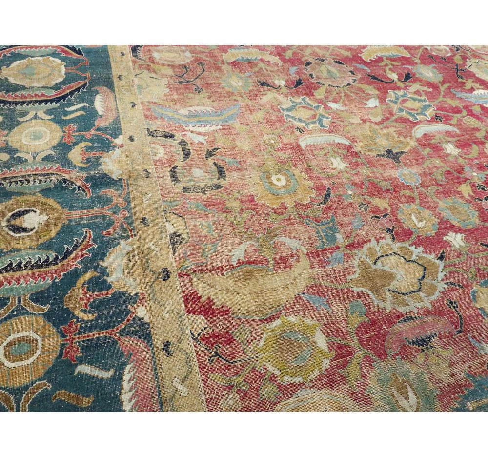 17th Century Rare 17 Century Mughal Period Persian Isfahan Large Room Size Carpet