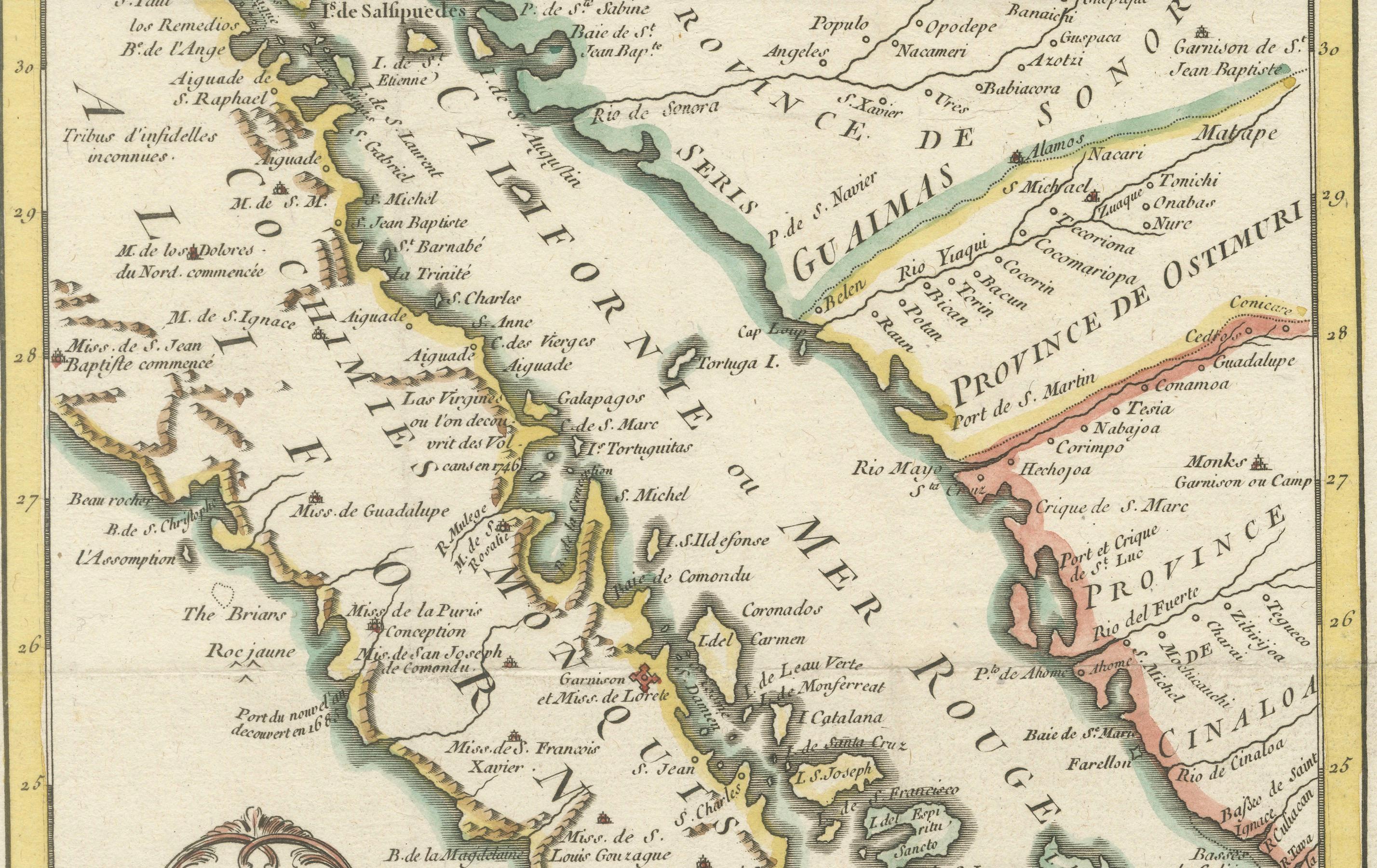 Engraved Rare 1757 Jesuit Map of California and Baja, Dedicated to the King of Spain For Sale