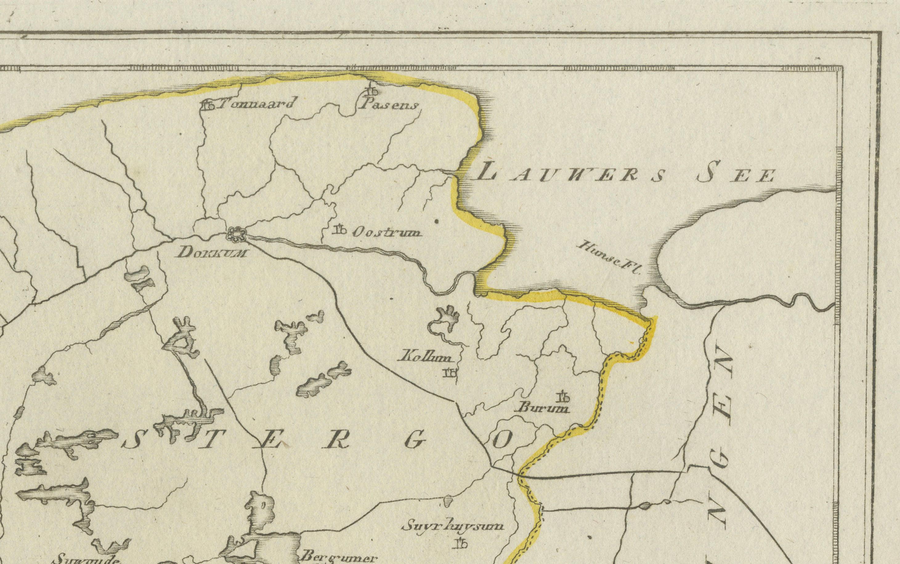 Rara mappa della provincia della Frisia del 1791 di von Reilly, Paesi Bassi, XVIII secolo In condizioni buone in vendita a Langweer, NL